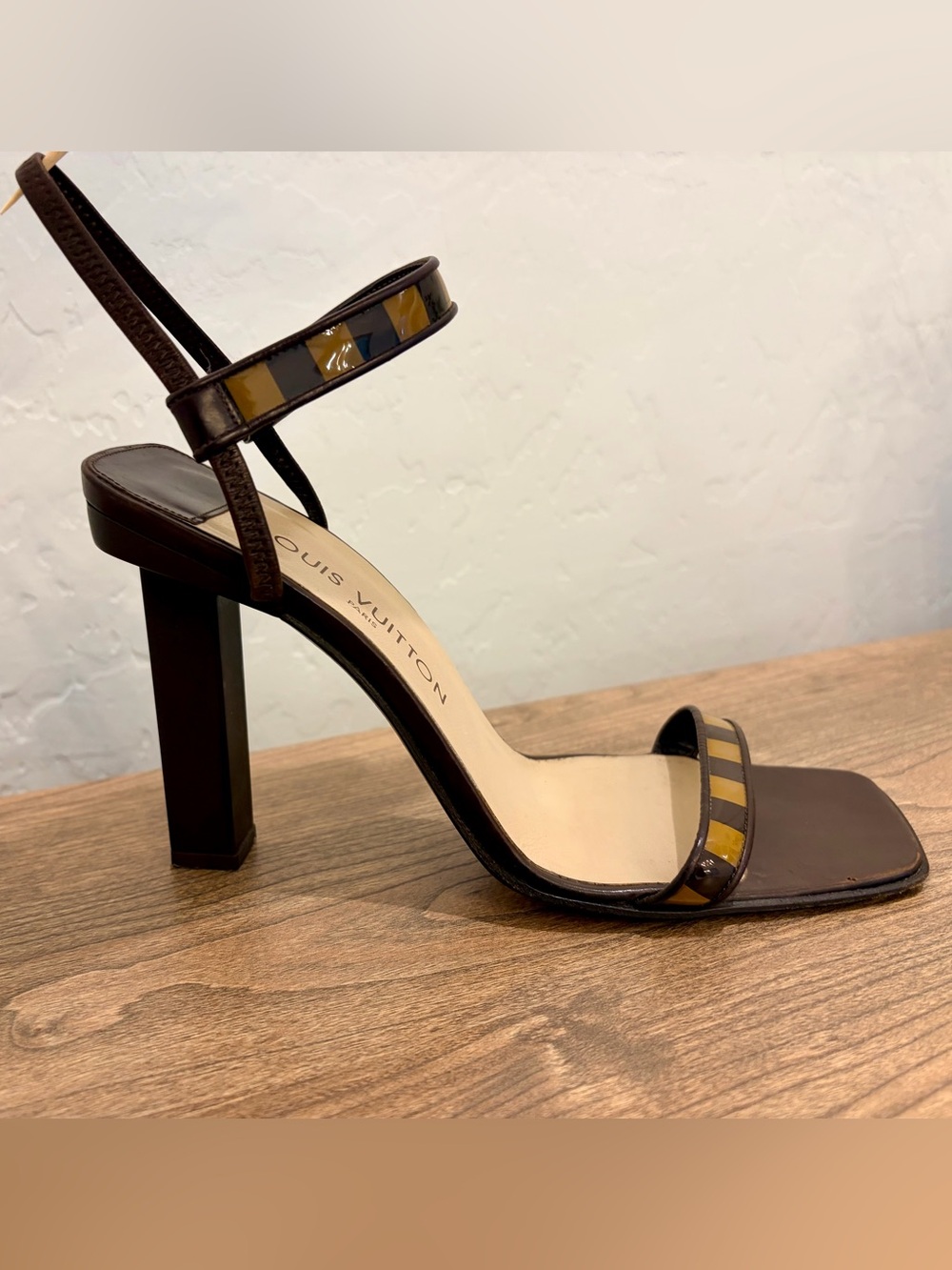 Louis Vuitton Brown Sandals - Patent Leather in Damier Brown 39.5
